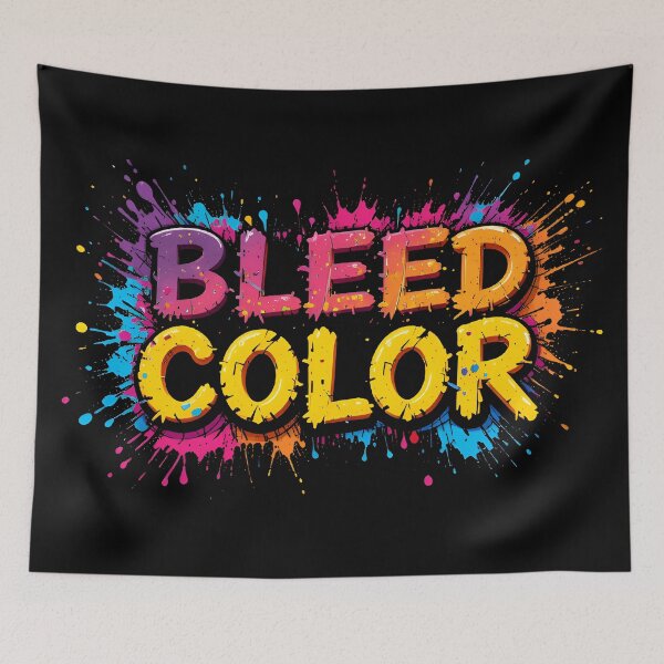 Item preview, BLEED COLOR - Graffiti-Style 3D Typography with Neon Splatter Explosion designed and sold by BrushRushX.