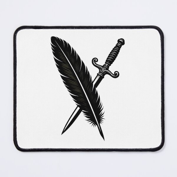 Item preview, Quill and Sword Crossed – Pen is Mightier Than the Sword Design designed and sold by Shoot-The-Moon.