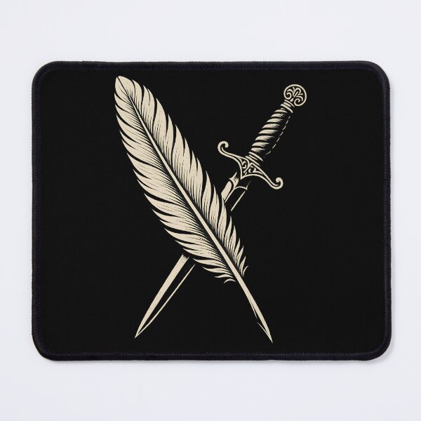 Item preview, Quill and Sword Crossed – Pen is Mightier Than the Sword Design designed and sold by Shoot-The-Moon.