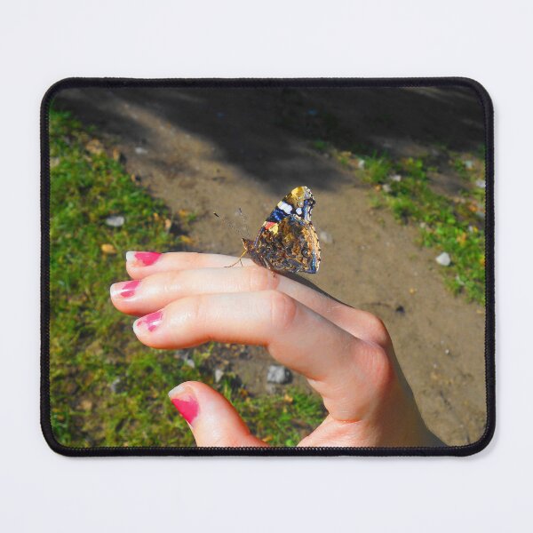 Item preview, Red Admiral closed wing landing on my hand designed and sold by Swirling_UniverseShop.