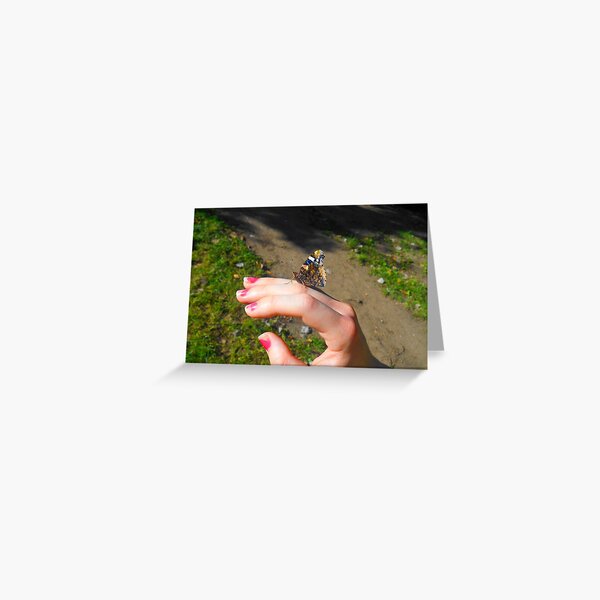 Item preview, Red Admiral closed wing landing on my hand designed and sold by Swirling_UniverseShop.