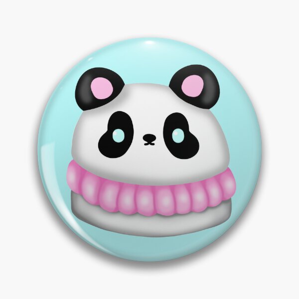 Item preview, A small, delicate macaron cake in the shape of a cute white panda with pink cream designed and sold by katecheerycake.
