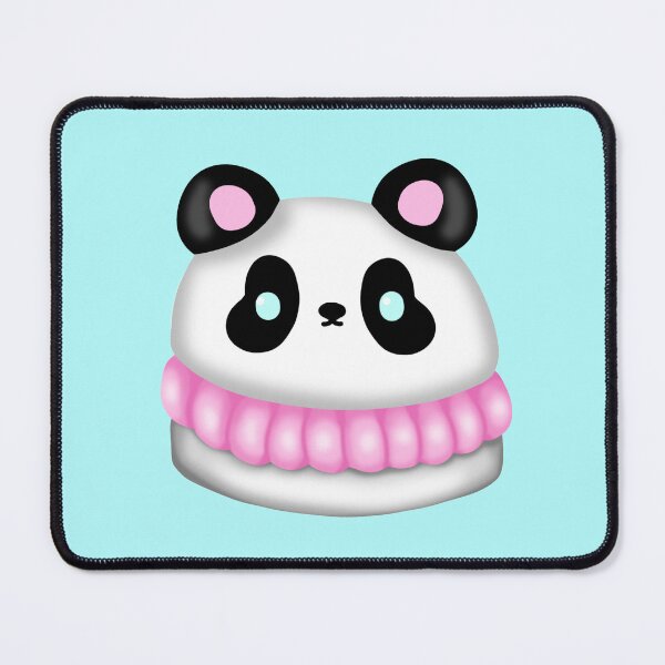 Item preview, A small, delicate macaron cake in the shape of a cute white panda with pink cream designed and sold by katecheerycake.