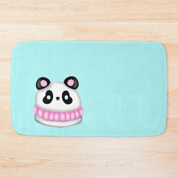 Item preview, A small, delicate macaron cake in the shape of a cute white panda with pink cream designed and sold by katecheerycake.