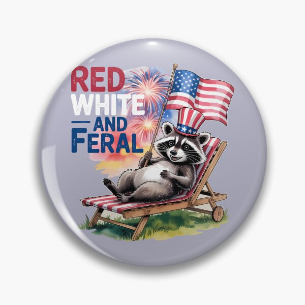 Item preview, Red White And Feral Raccoon designed and sold by KateLeap.