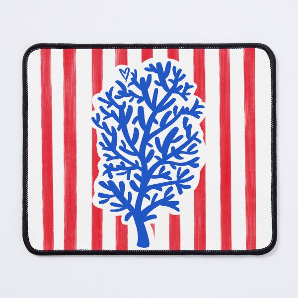 Item preview, Blue coral with red background stripes  designed and sold by dudaoliveira.art.