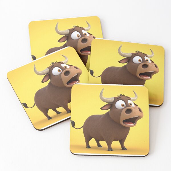 Item preview, A cartoon bull with big eyes and an open mouth designed and sold by elkuni.