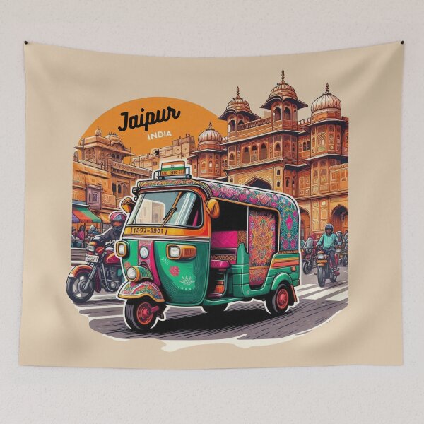 Item preview, Tuk Tuk Ride in Jaipur - Colorful India designed and sold by Myra365Art.