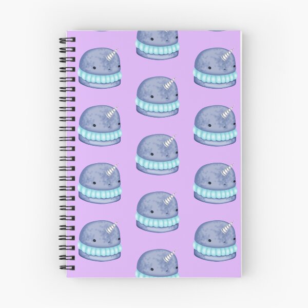 Item preview, A small, delicate macaron cake in the shape of a cute blue narwhal with pastel blue cream designed and sold by katecheerycake.