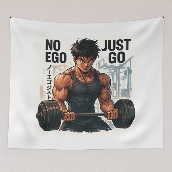 Item preview, NO EGO – JUST GO (Anime Gym Discipline) designed and sold by Treyyu.