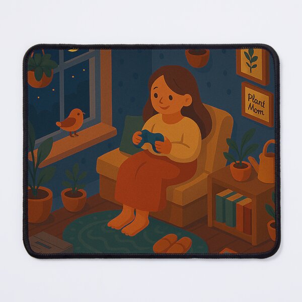 Item preview, Cozy Night Plant Nook – Isometric Room Illustration for Evening Vibes designed and sold by MasterShiffu.