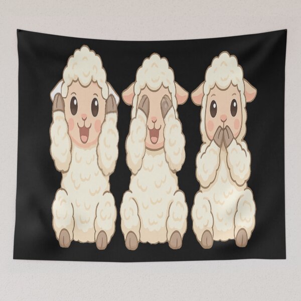 Item preview, See no evil, hear no evil, speak no evil sheep designed and sold by JamesDunican.