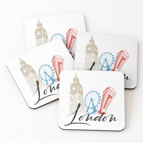 Item preview, Colorful London Landmark Trio Illustration designed and sold by AtuqStudio.