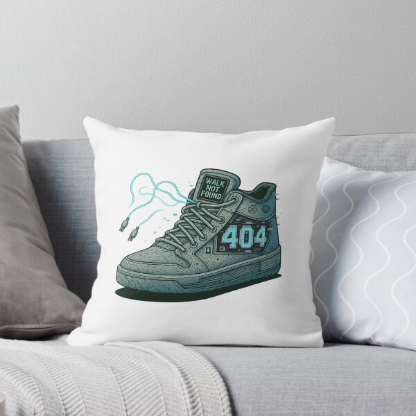 Item preview, 404 Walk Not Found – Glitched Retro High-Top Sneaker Art designed and sold by MasterShiffu.