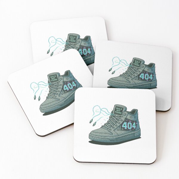 Item preview, 404 Walk Not Found – Glitched Retro High-Top Sneaker Art designed and sold by MasterShiffu.