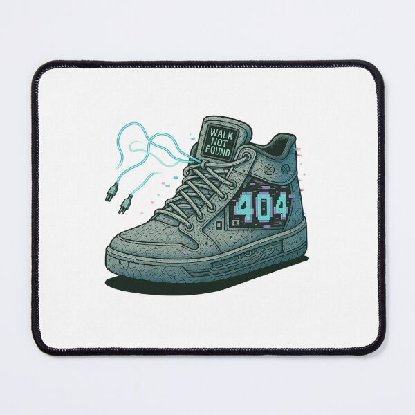 Item preview, 404 Walk Not Found – Glitched Retro High-Top Sneaker Art designed and sold by MasterShiffu.