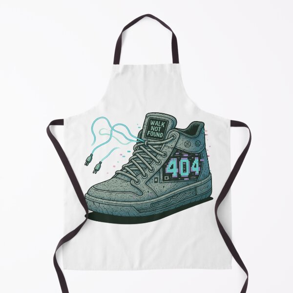 Item preview, 404 Walk Not Found – Glitched Retro High-Top Sneaker Art designed and sold by MasterShiffu.