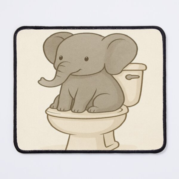 Item preview, Funny Elephant on Toilet – Cute Animal Bathroom Wall Art designed and sold by SocialSway.