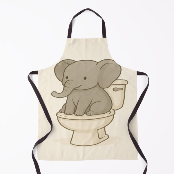 Item preview, Funny Elephant on Toilet – Cute Animal Bathroom Wall Art designed and sold by SocialSway.