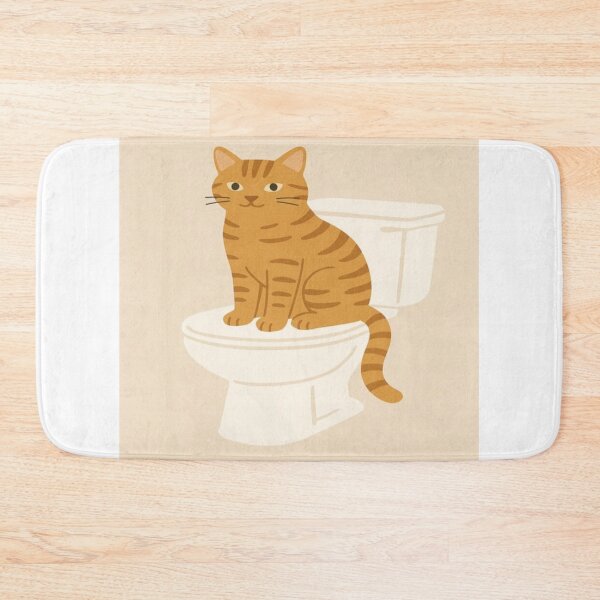 Item preview, Funny Tabby Cat on Toilet – Cute Cat Bathroom Wall Art designed and sold by SocialSway.