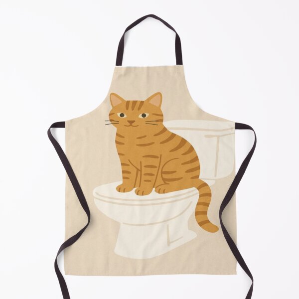 Item preview, Funny Tabby Cat on Toilet – Cute Cat Bathroom Wall Art designed and sold by SocialSway.