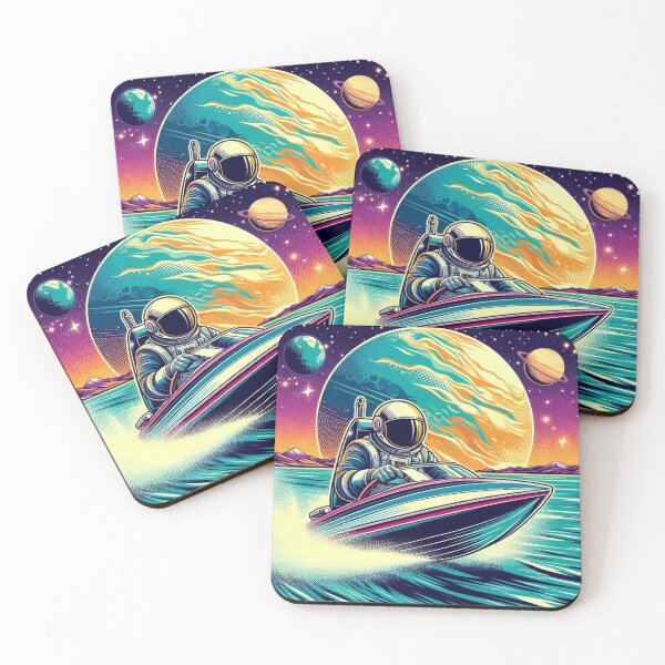 Item preview, astronaut using a speedboat designed and sold by Dogandesighn.