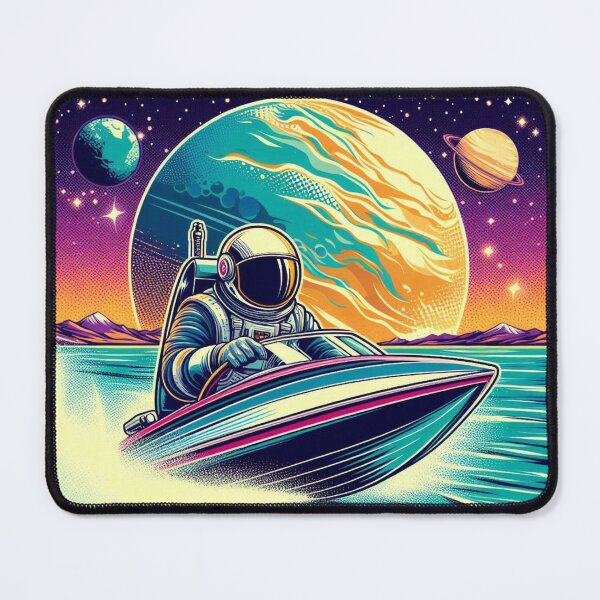 Item preview, astronaut using a speedboat designed and sold by Dogandesighn.