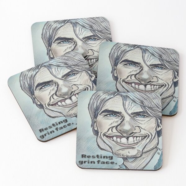 Item preview, Resting Grin Face Funny Caricature Art designed and sold by gleefulme.