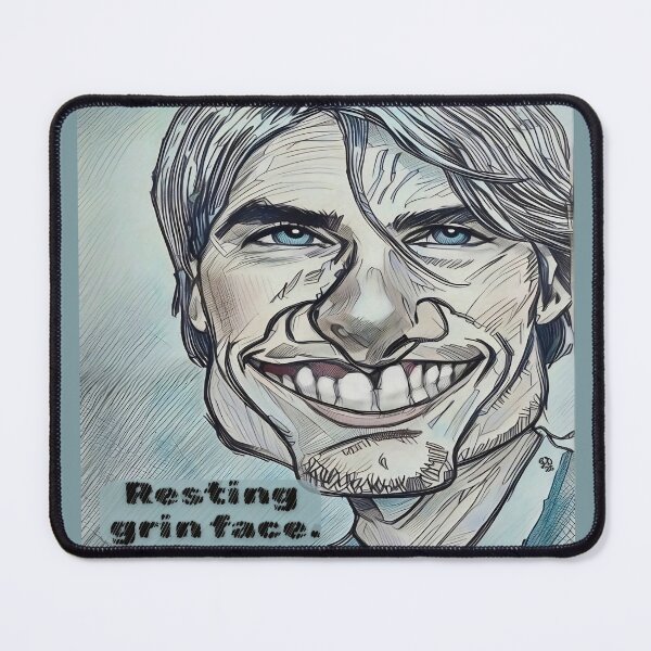 Item preview, Resting Grin Face Funny Caricature Art designed and sold by gleefulme.