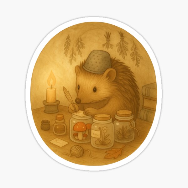 Item preview, Cozy Hedgehog Tiny Apothecary Cozy Cottage Friends Series designed and sold by OpenArt.