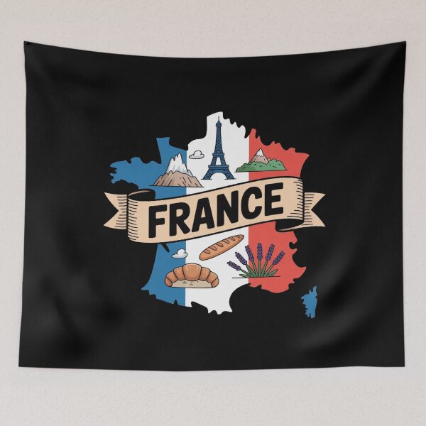 Item preview, France Flag Map designed and sold by Paper Drip.