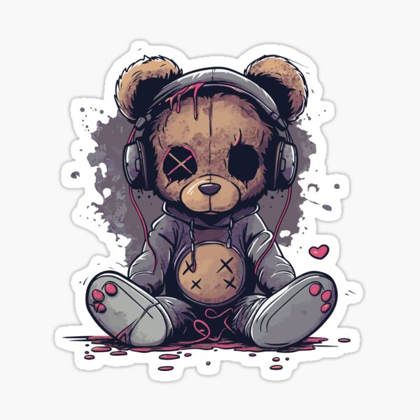 Item preview, Cute teddy bear listening to music designed and sold by drizzd.