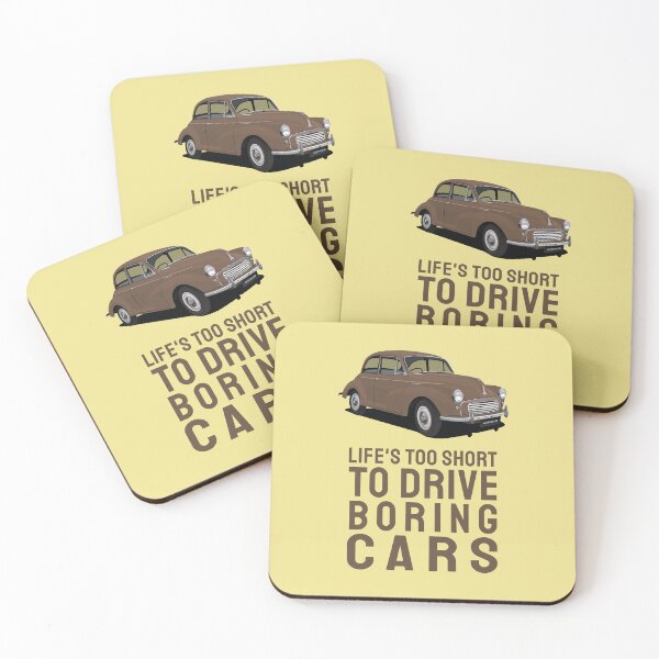 Item preview, Life's too short to drive boring cars with Morris Minor in brown designed and sold by knappidesign.