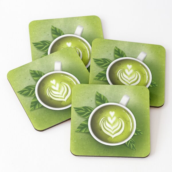 Item preview, Cup of Greeen Matcha Latte Poster healthy design designed and sold by jancajiravova.