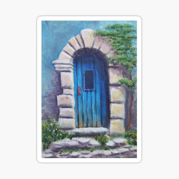 Item preview, Gouache Painting - Blue Door designed and sold by Sky-99.