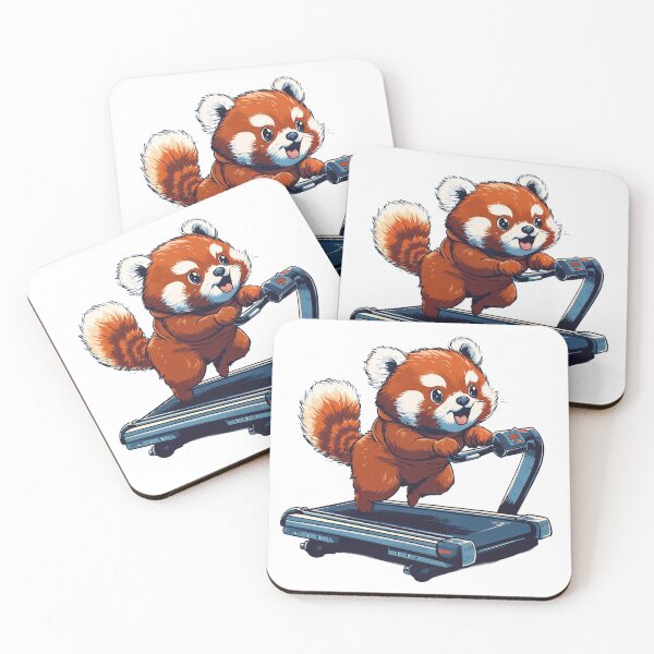 Item preview, Adorable Red Panda on a Treadmill – A Whimsical Workout Scene designed and sold by ForeverPrintsOK.