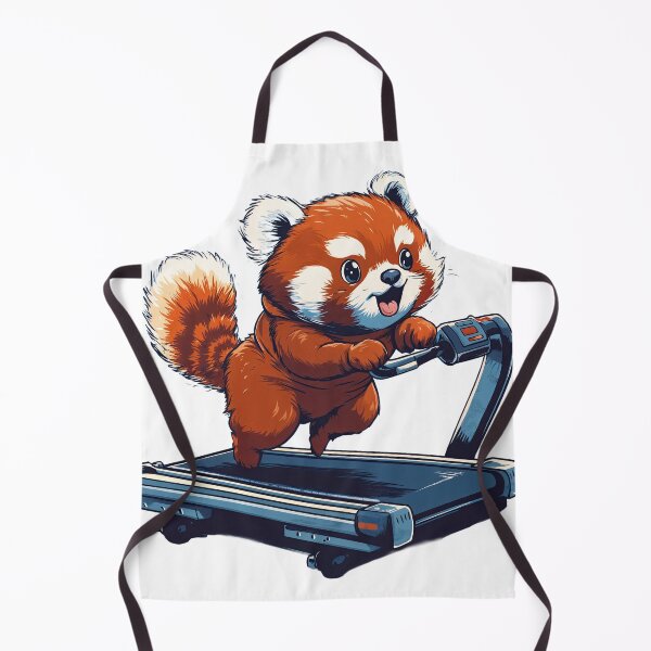 Item preview, Adorable Red Panda on a Treadmill – A Whimsical Workout Scene designed and sold by ForeverPrintsOK.