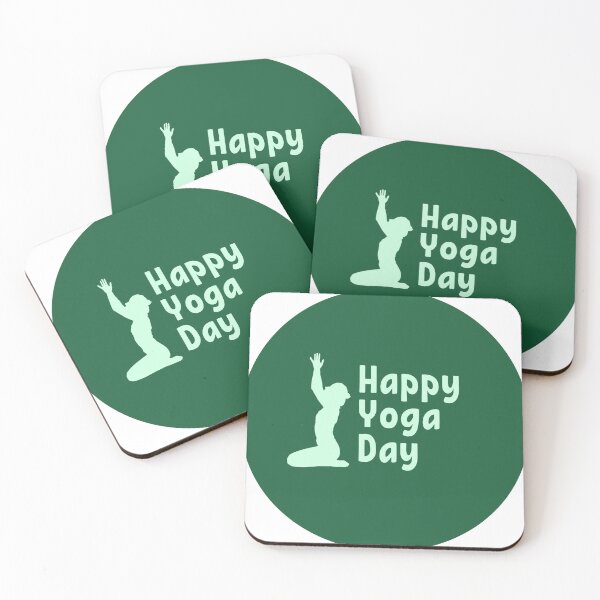 Item preview, Happy Yoga Day – Minimalist Green Design Sticker designed and sold by Breaking Shop.