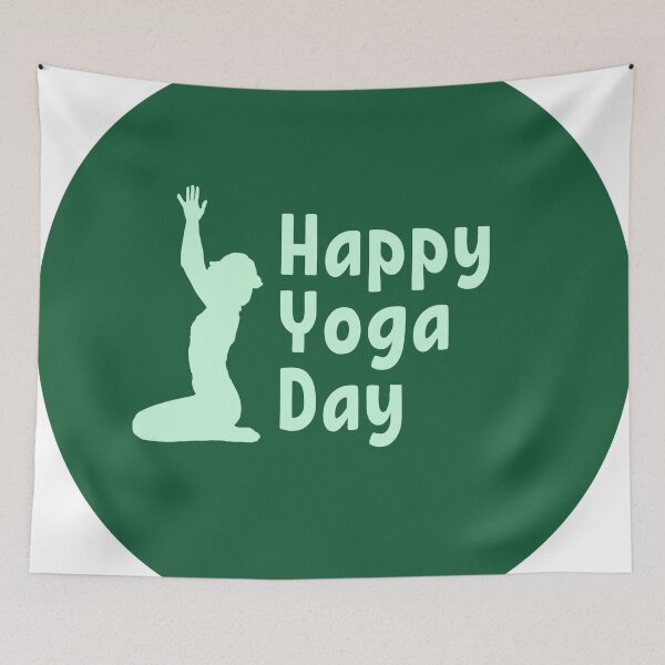 Item preview, Happy Yoga Day – Minimalist Green Design Sticker designed and sold by Breaking Shop.