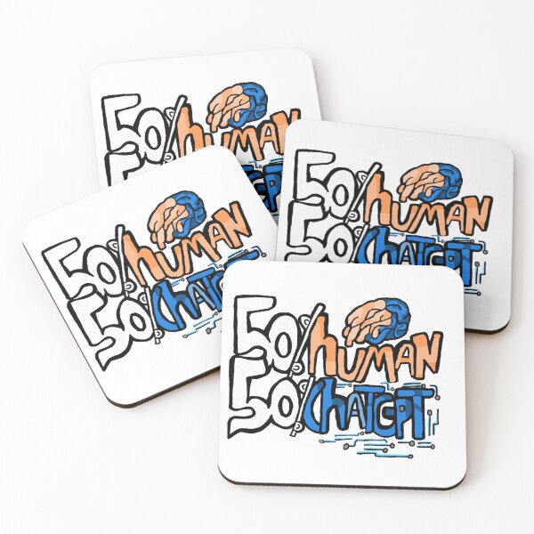 Item preview,  50% Human 50% ChatGPT - Funny AI Art - Tech Brain Design designed and sold by Cherry Prism Designs.