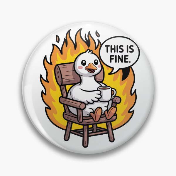 Item preview, This Is Fine Funny Cartoon Goose Meme designed and sold by MonkiFlipp.
