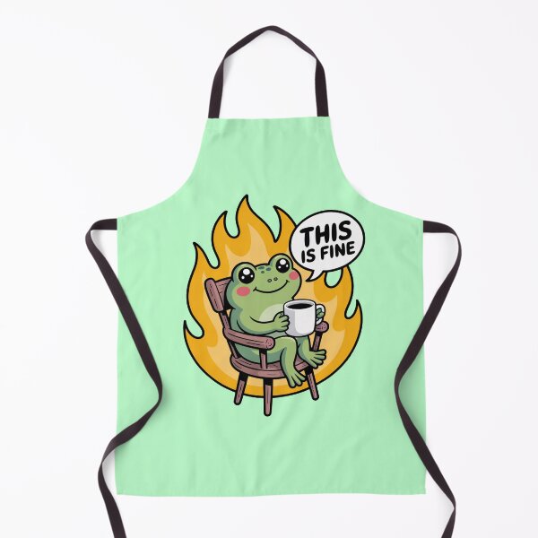 Item preview, This Is Fine Funny Cartoon Frog Meme designed and sold by MonkiFlipp.