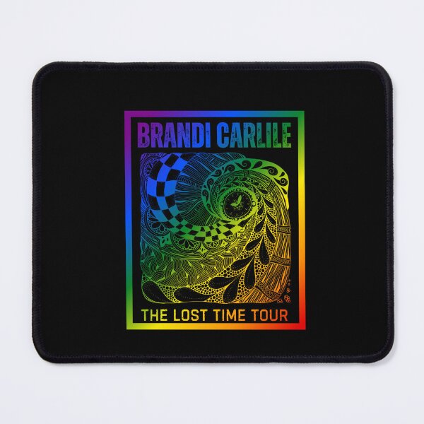 Item preview, Brandi Carlile, Classic pride flag graphic, rainbow abstract clock graphic and text, LGBTQ+, positive vibes, Music festival, designed and sold by PrideBeProud.