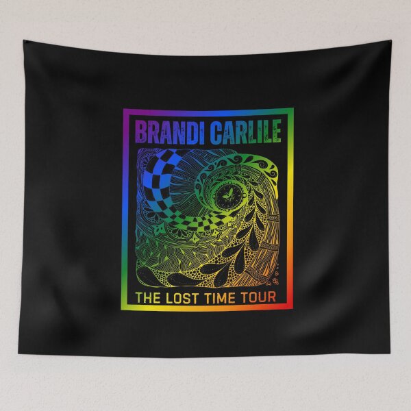 Item preview, Brandi Carlile, Classic pride flag graphic, rainbow abstract clock graphic and text, LGBTQ+, positive vibes, Music festival,  designed and sold by PrideBeProud.