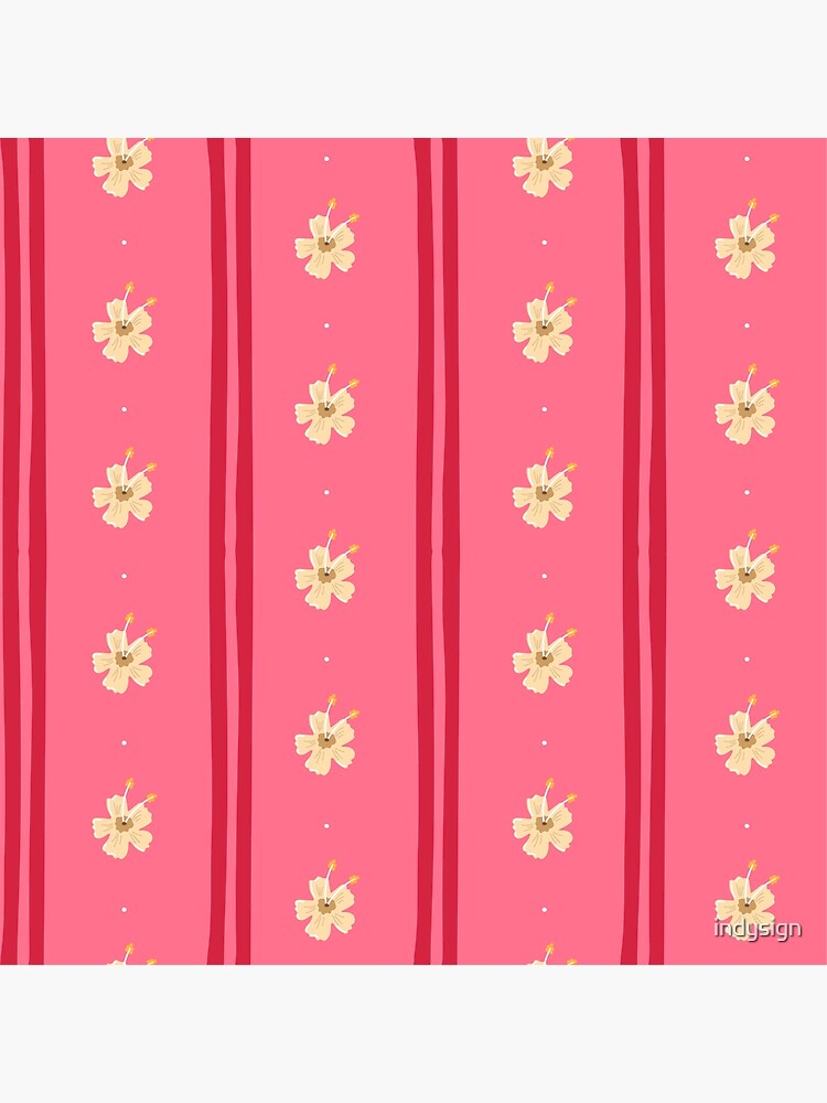 Thumbnail 3 of 3, Canvas Print, Hibiscus tropical floral pattern designed and sold by indysign.