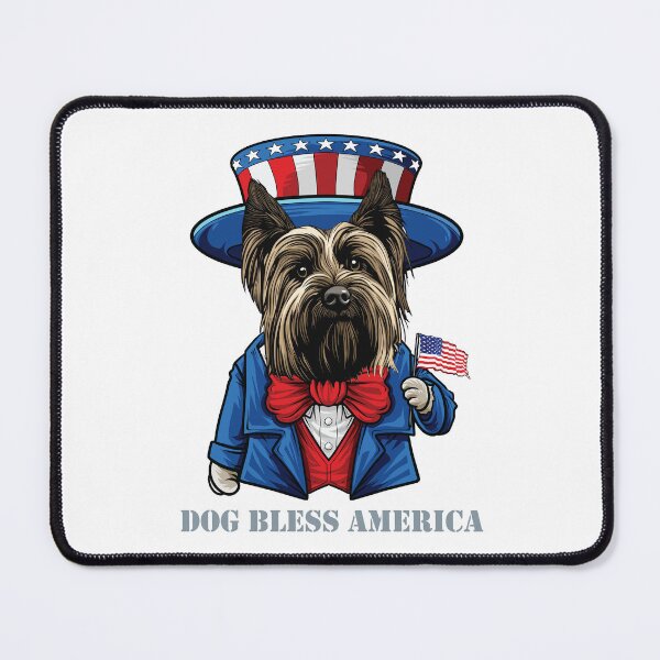 Item preview, Funny 4th of July Skye Terrier Dog Bless America designed and sold by whyitsme.