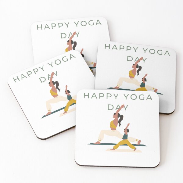 Item preview, Happy Yoga Day – Mother and Child Yoga Pose Illustration designed and sold by Breaking Shop.