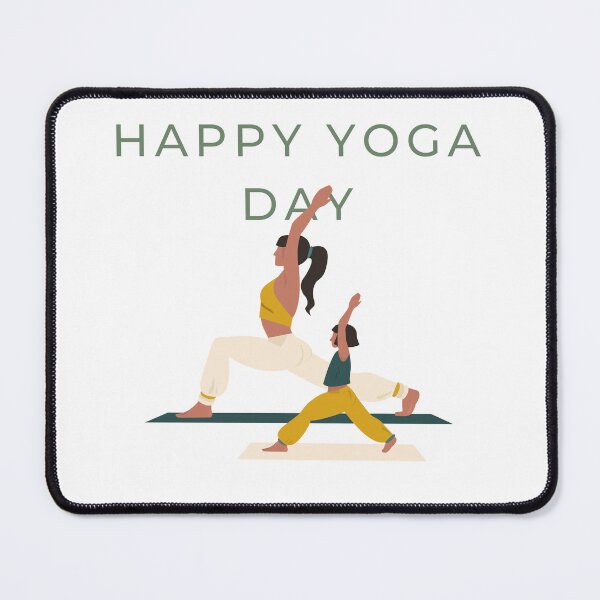 Item preview, Happy Yoga Day – Mother and Child Yoga Pose Illustration designed and sold by Breaking Shop.