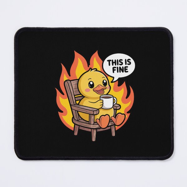 Item preview, This Is Fine Funny Rubber Duck Cartoon designed and sold by MonkiFlipp.