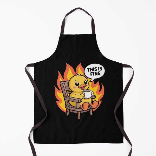 Item preview, This Is Fine Funny Rubber Duck Cartoon designed and sold by MonkiFlipp.